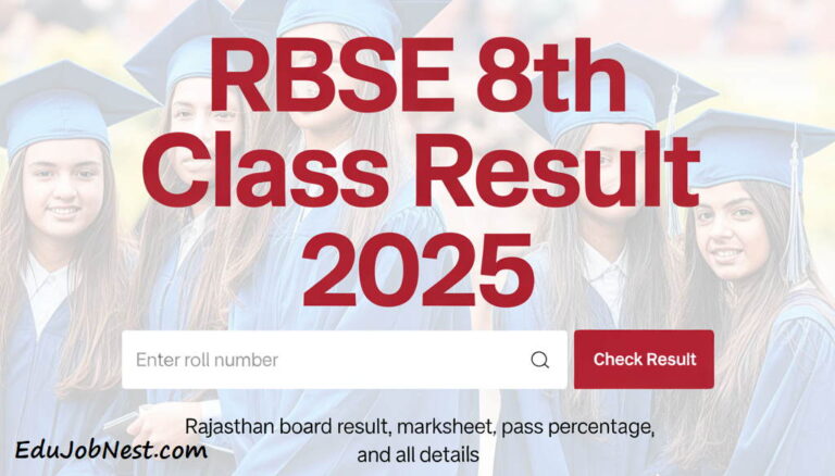 8th Class Result 2025 Rajasthan Board