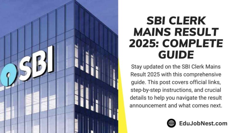 SBI Clerk Mains Result 2025