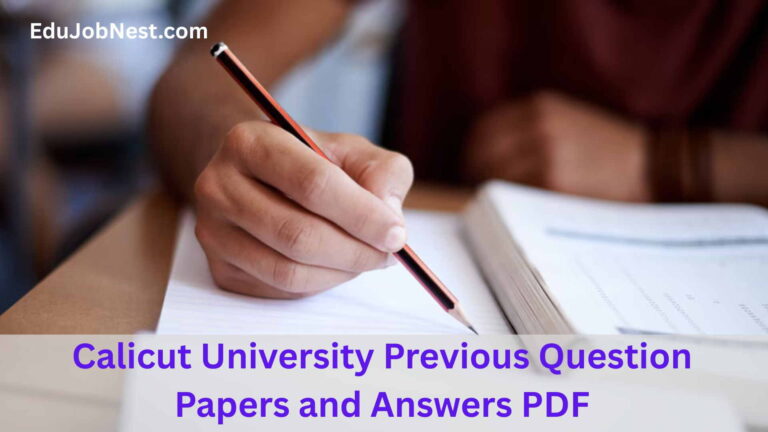 Calicut University Previous Question Papers