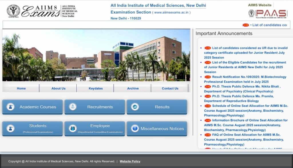 AIIMS CRE Recruitment 2025