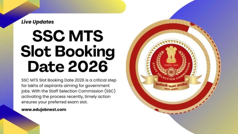 SSC MTS Slot Booking Date 2026
