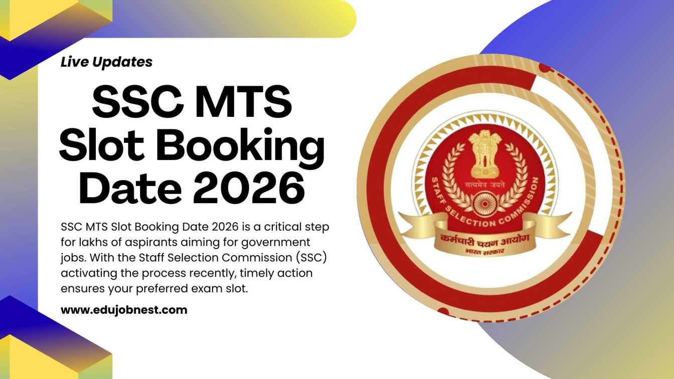 SSC MTS Slot Booking Date 2026